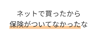 ネットで買ったから保険がついてなかったな